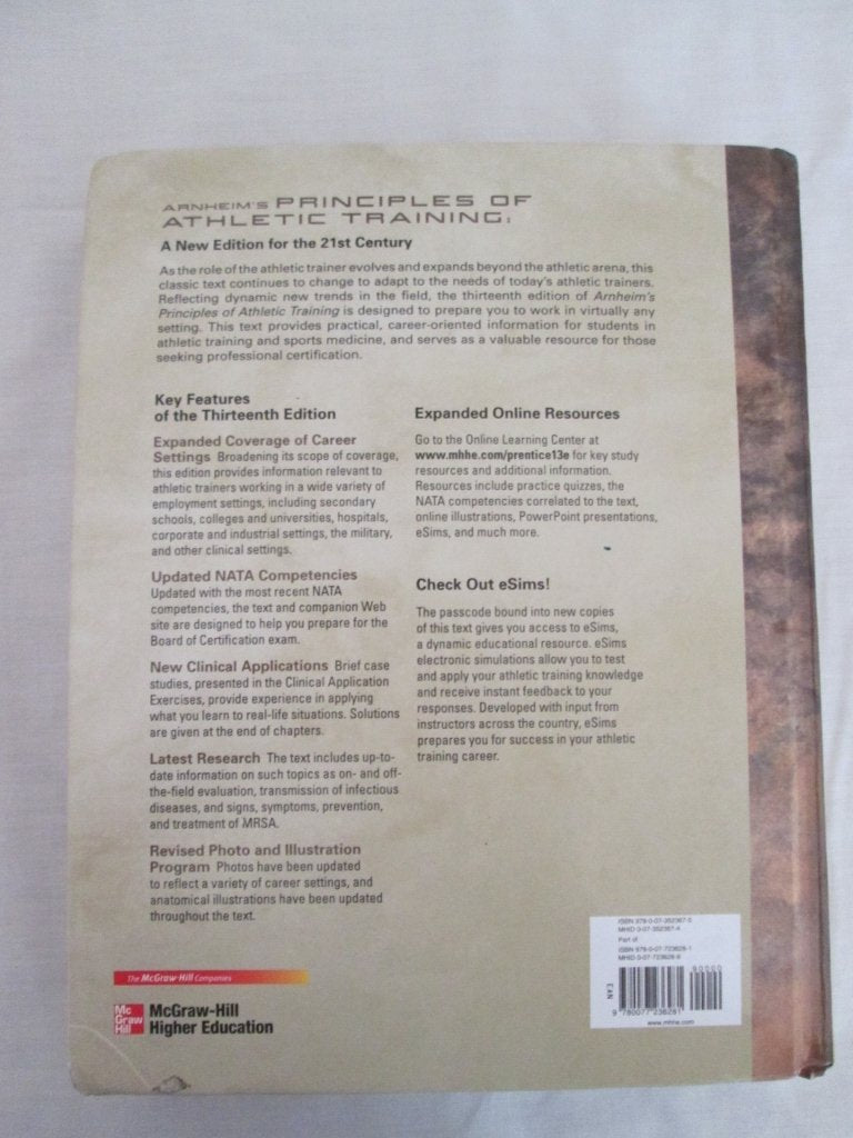 Arnheim's Principles of Athletic Training: A CompetencyBased Approach,Used