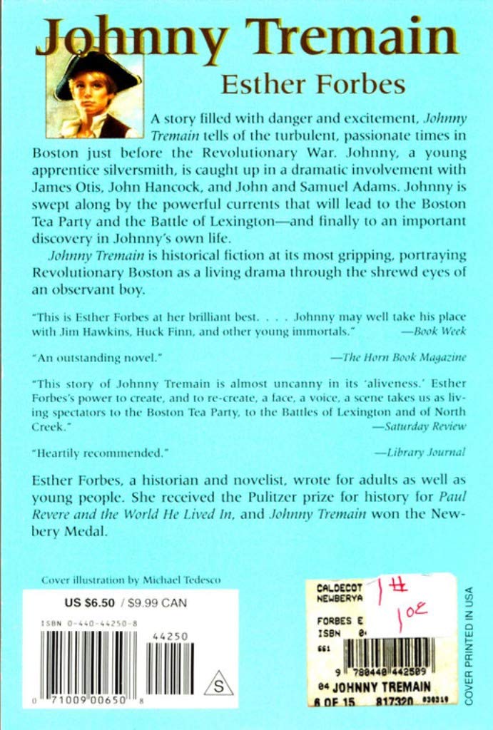 Johnny Tremain, Book Cover May Vary,Used