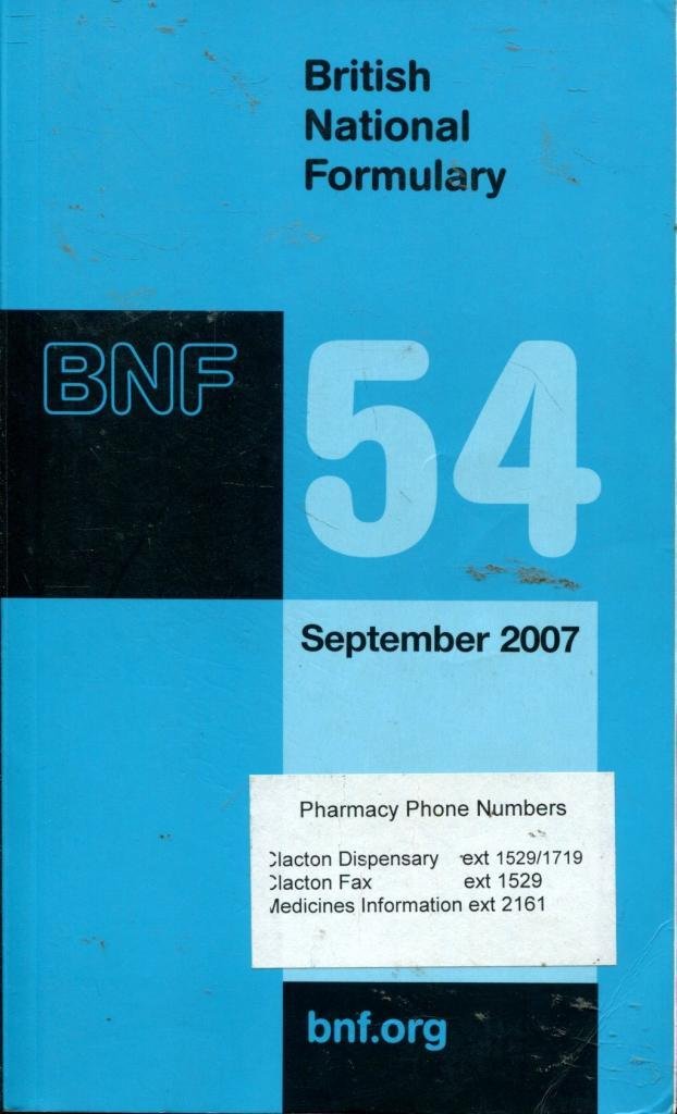 British National Formulary (BNF) 54: September 2007,Used