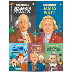 Story Books For Kids - World Scientists (Set Of 5 Books) (Illustrated) - Benjamin Franklin, James Watt, Thomas Alva Edison, Alexander Graham Bell, The ... Brothers- Biographies For Children - Age 6 +