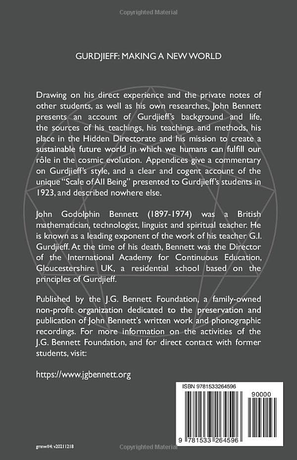 GURDJIEFF: Making a New World (The Collected Works of J.g. Bennett),Used