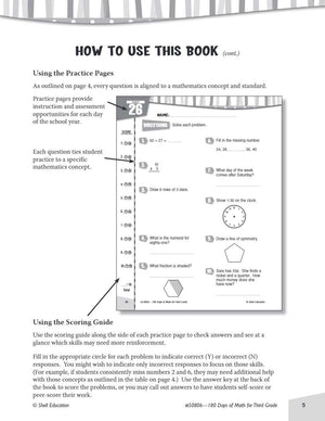 Shell Education 180 Days of Math for Third Grade (180 Days of Practice),Used