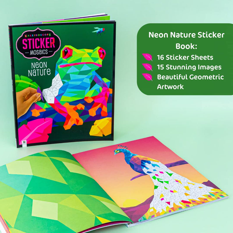 Kaleidoscope Sticker Mosaics Neon Nature  Mosaic Sticker Books For Adults  Colour By Stickers  Sticker By Numbers  Sticker Art