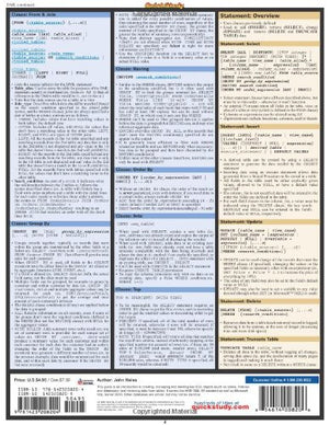 SQL Guide Laminated Reference Guide (QuickStudy SQL),Used