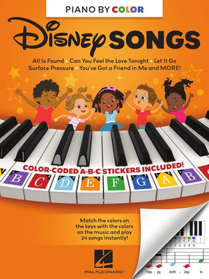 PianoByColor  Disney Songs: ColorCoded Notation With Matching Stickers Make Playing Songs From Beloved Disney Movies On Pian