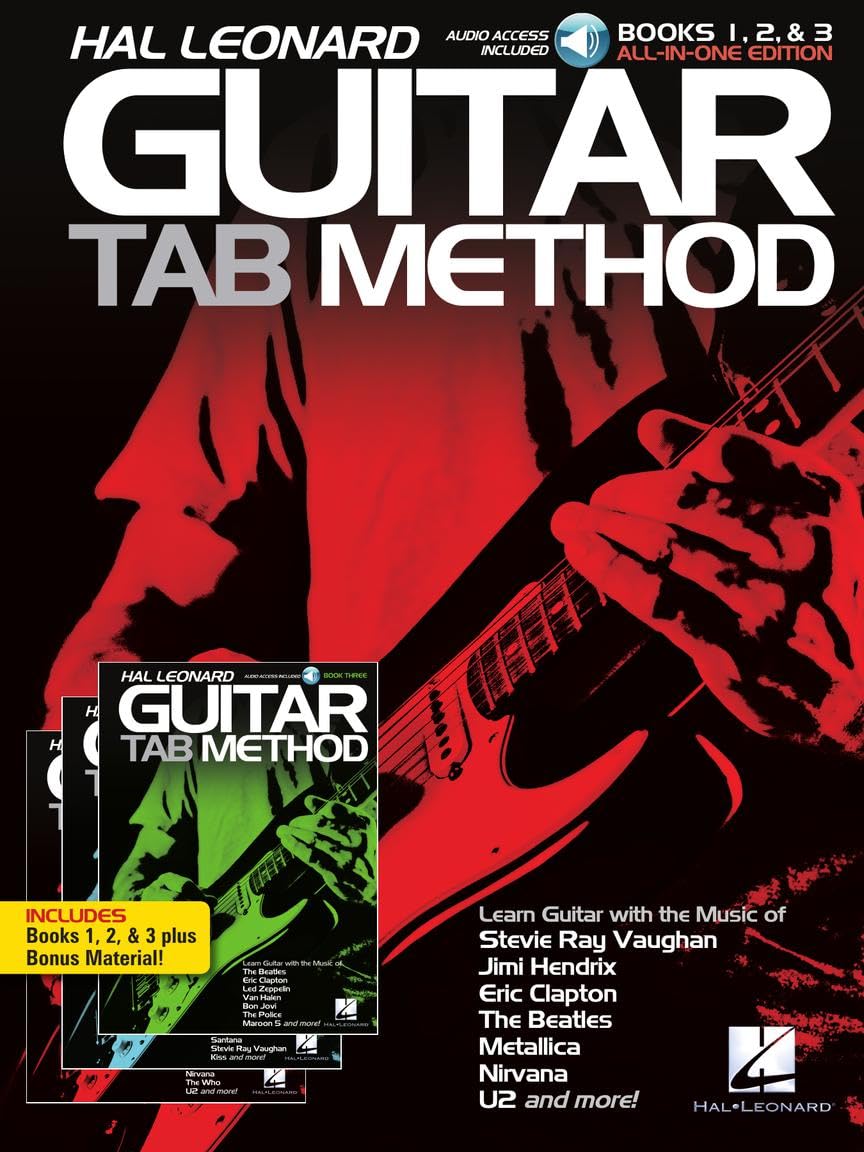 Hal Leonard  Guitar Tab Method  Books 1 2 and 3 AllinOne  Beginner Guitar Lesson Book with Tabs and Online Audio,Used