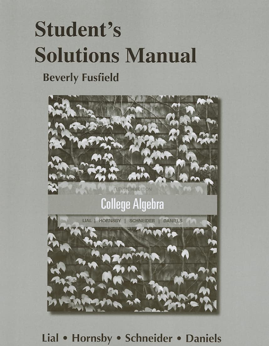 Student Solutions Manual for Essentials of College Algebra,Used