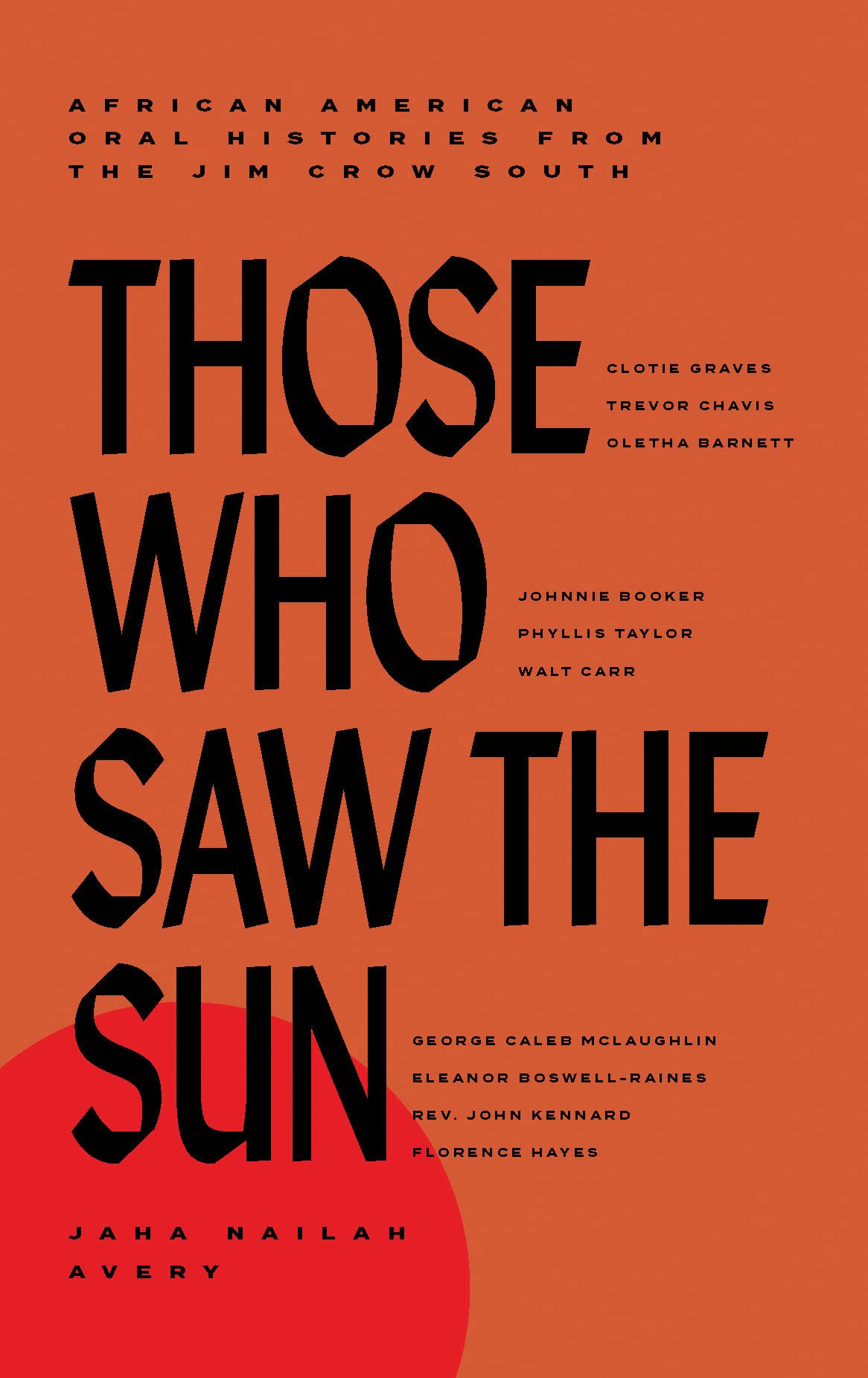 Those Who Saw The Sun: African American Oral Histories From The Jim Crow South,Used