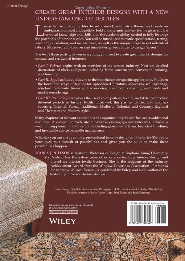 Interior Textiles: Fabrics, Application, and Historic Style,Used