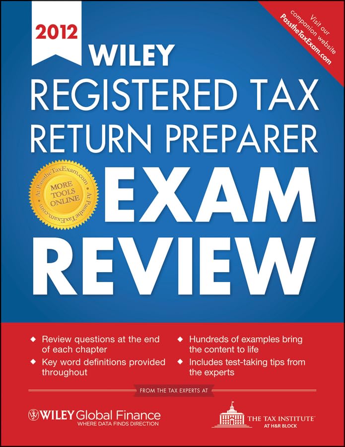Wiley Registered Tax Return Preparer Exam Review 2012-used
