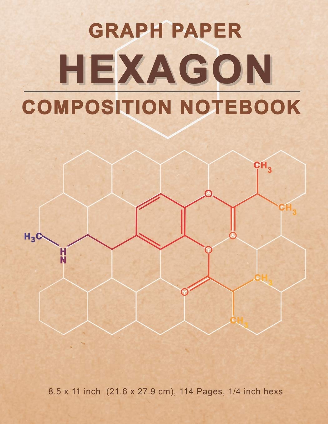 Graph Paper Hexagon Composition Notebook: Organic Chemistry Graph Paper Hexagonal Notebook  114 Pages 1/4 Inch Hexagons Graph (,Used