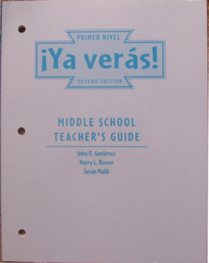 Ya Veras Level 1  Middle Sch Tchr Guide,Used