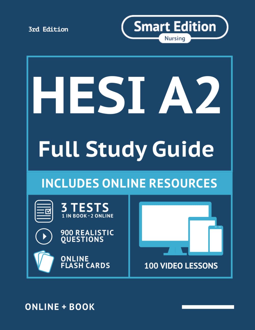 HESI A2 Full Study Guide 3rd Edition: Complete Subject Review, 3 Full Practice Tests, 900 Realistic Questions, Online Flashcards,Used
