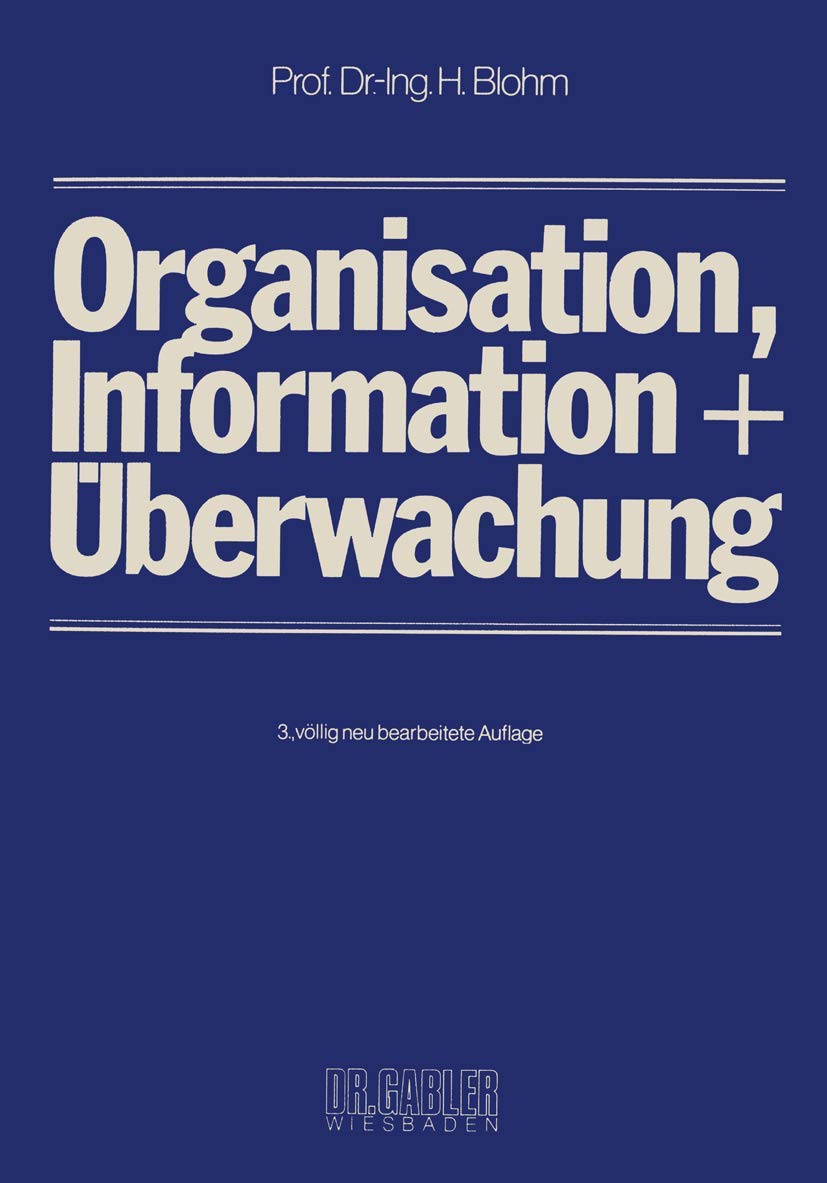 Organisation, Information Und Berwachung (German Edition),Used