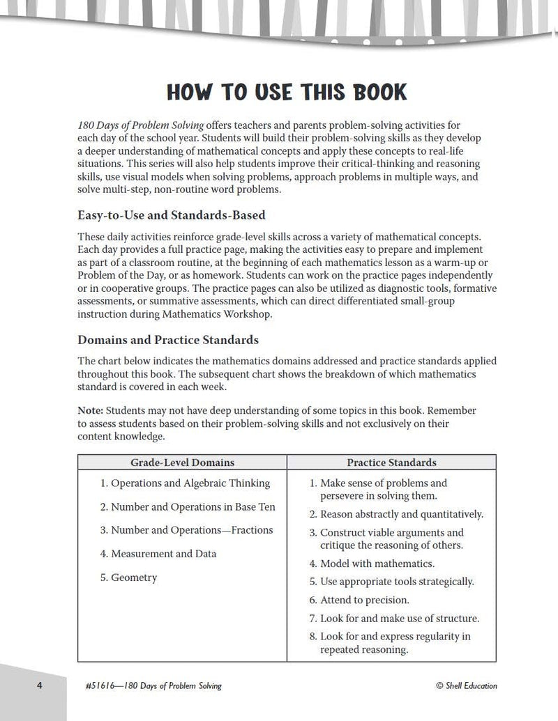 180 Days of Problem Solving for Fourth Grade  Build Math Fluency with this 4th Grade Math Workbook (180 Days of Practice),Used