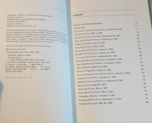 Thomas Wolfe Interviewed, 19291938 (Southern Literary Studies),Used
