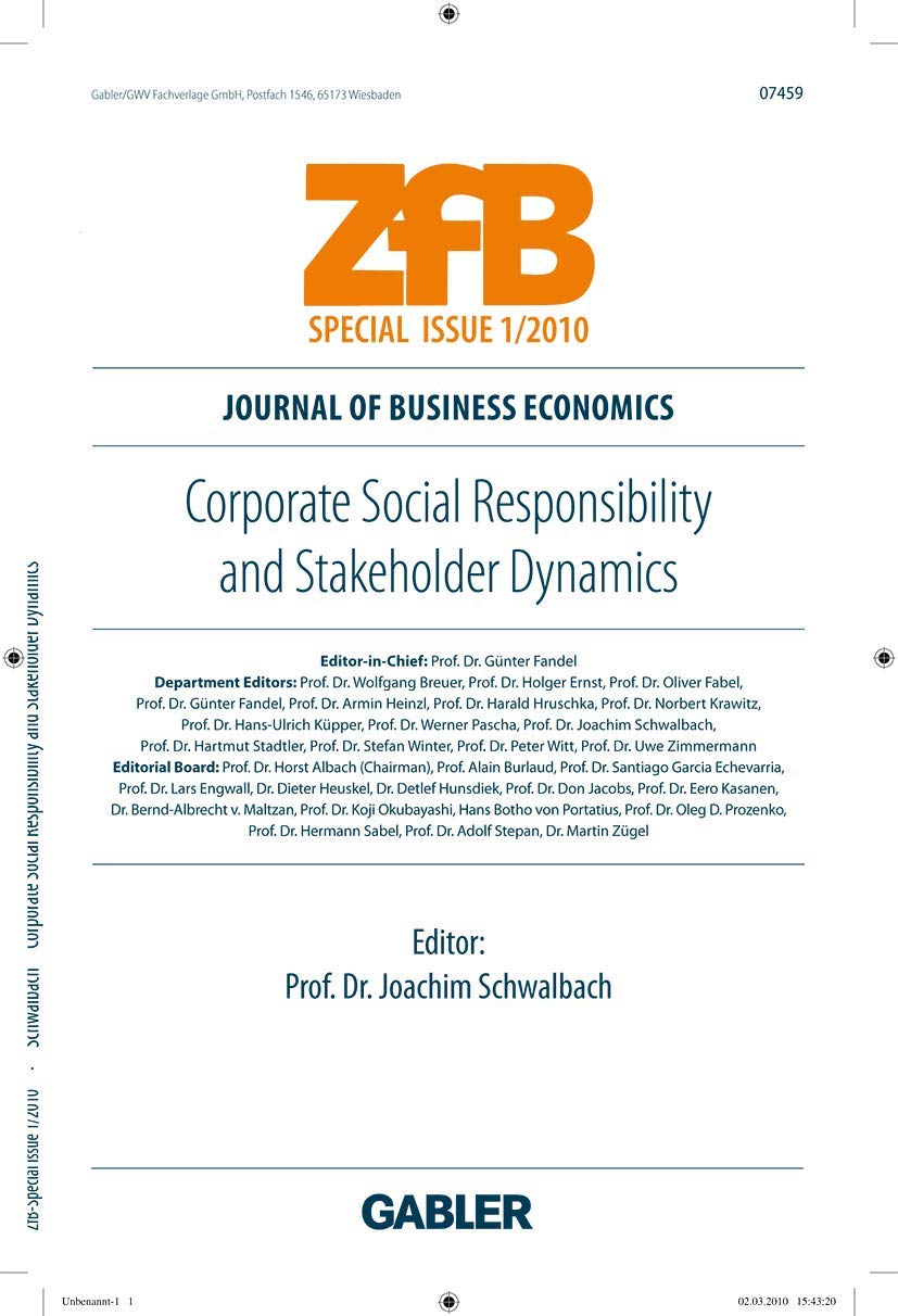 Corporate Social Responsibility and Stakeholder Dynamics (ZfB Special Issue),Used