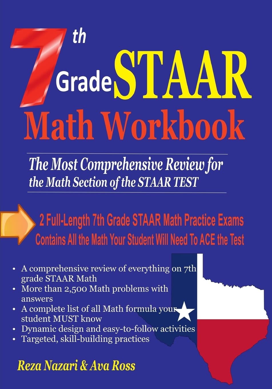 7th Grade STAAR Math Workbook 2018: The Most Comprehensive Review for the Math Section of the STAAR TEST,Used