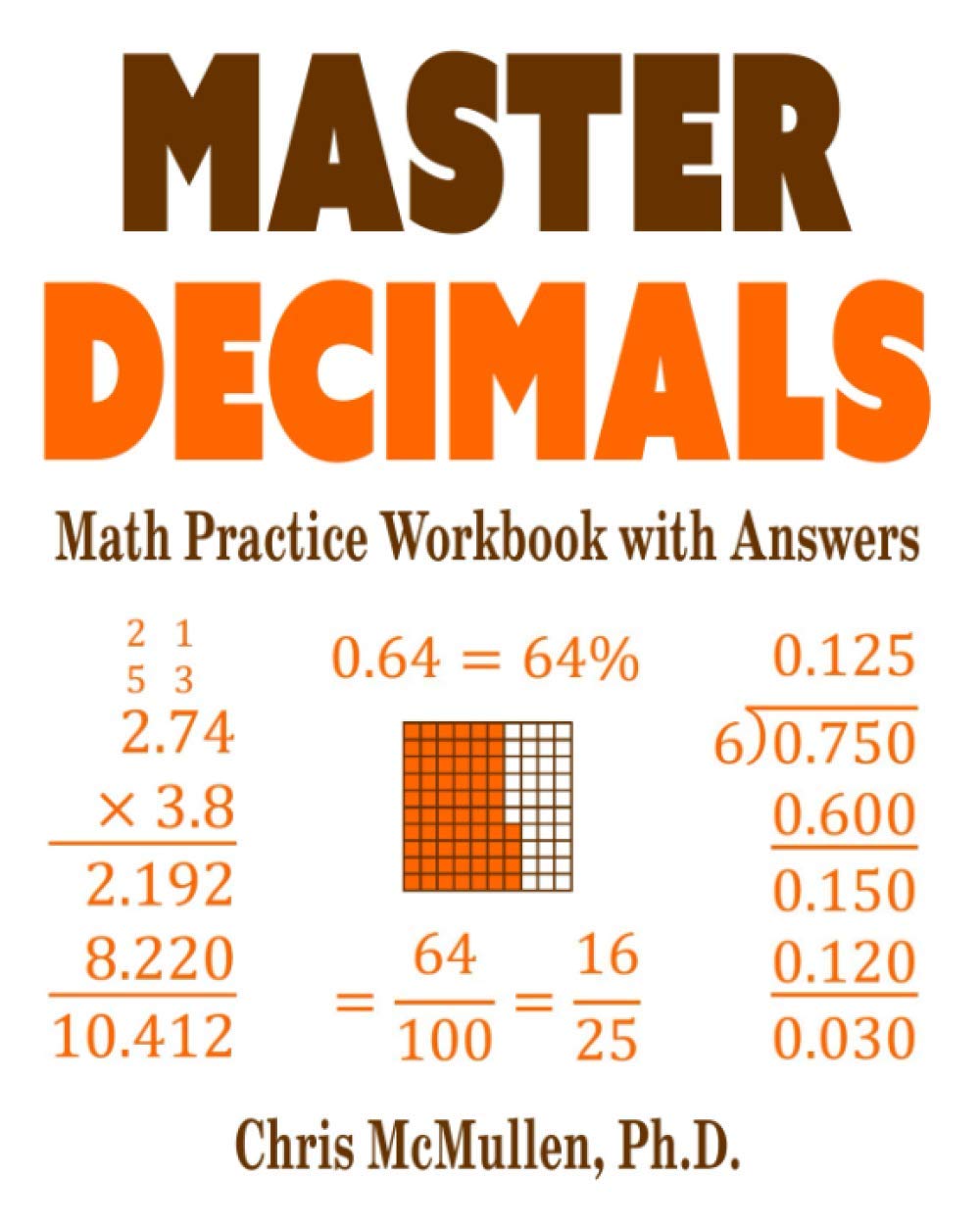 Master Decimals Math Practice Workbook with Answers,Used