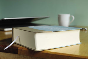 NIV, Journal the Word Bible, Large Print, Leathersoft, Teal/Tan: Reflect, Journal, or Create Art Next to Your Favorite Verses,New