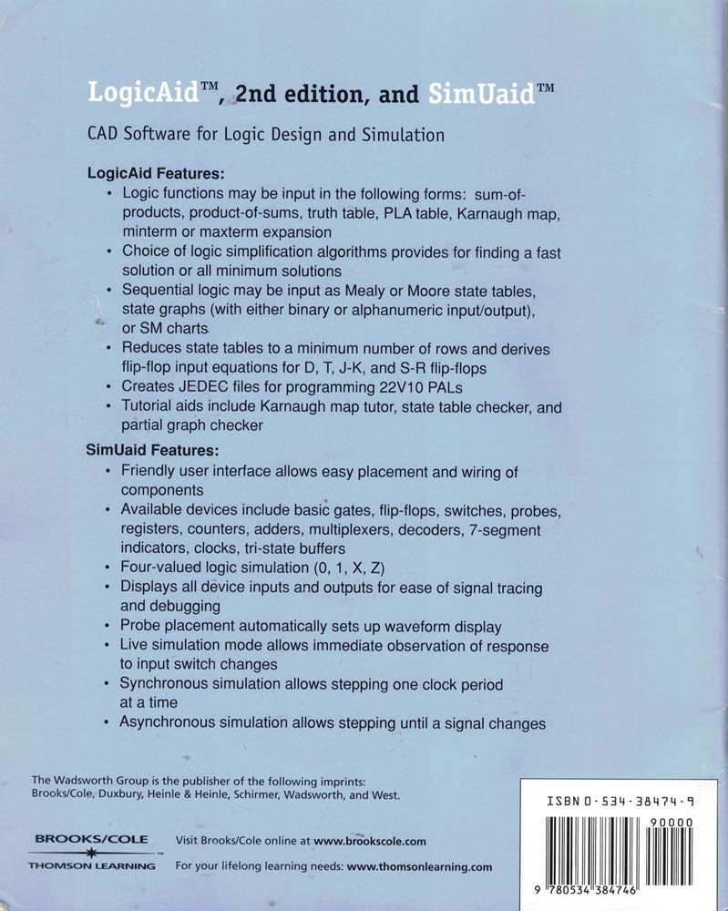 User's Guide and Reference Manual for LogicAid, Second Edition, and Getting Started with SimuAid,Used