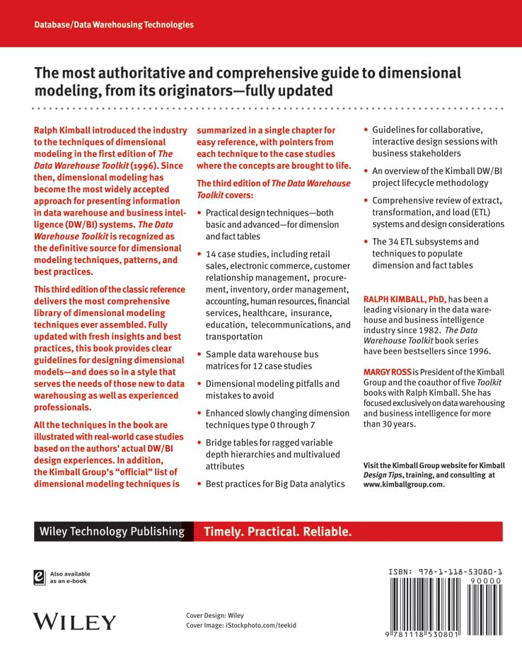 The Data Warehouse Toolkit: The Definitive Guide to Dimensional Modeling,Used