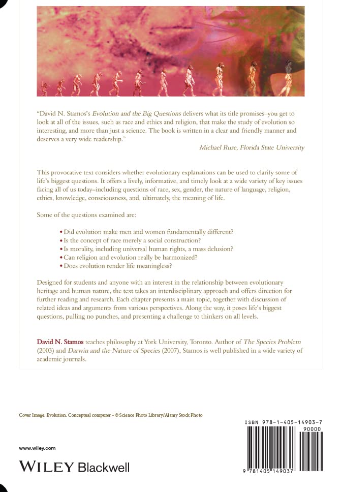 Evolution And The Big Questions: Sex, Race, Religion, And Other Matters