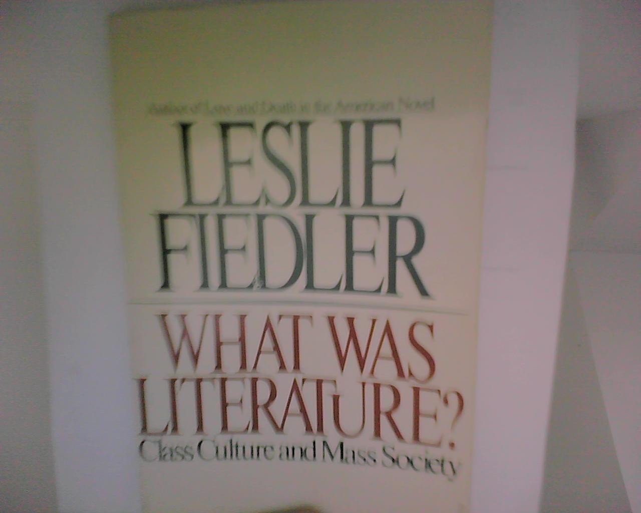 What Was Literature?: Class Culture And Society,Used