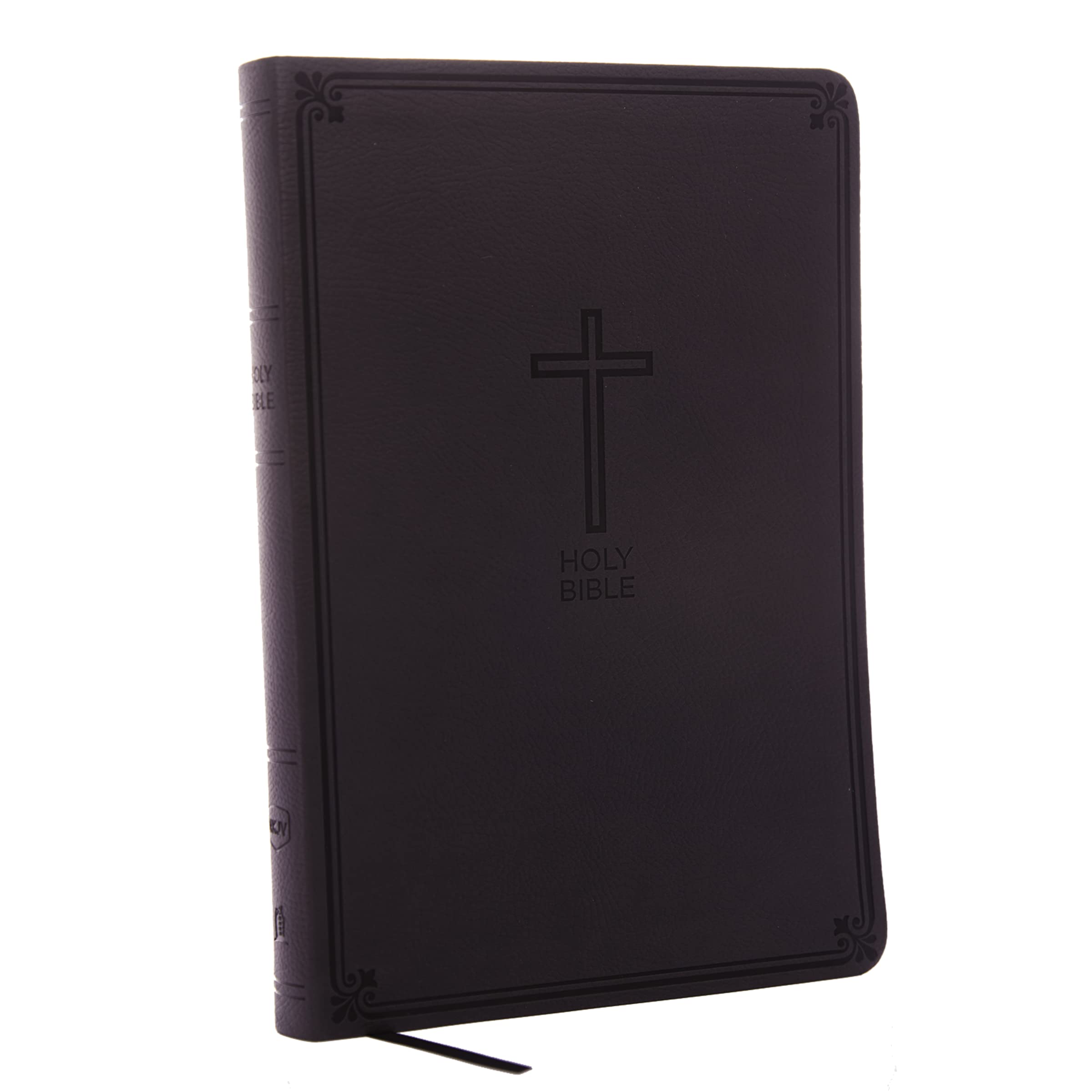 NKJV, Value Thinline Bible, Large Print, Leathersoft, Charcoal, Red Letter Edition, Comfort Print: Holy Bible, New King James Ve