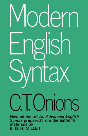 Modern English Syntax,Used