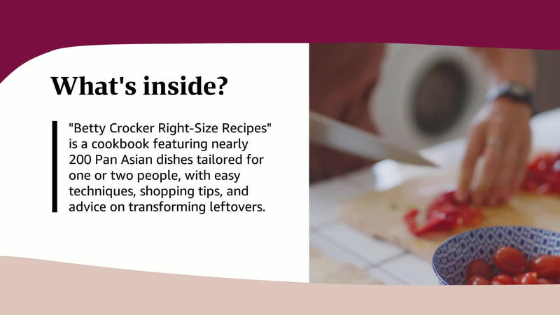 Betty Crocker RightSize Recipes: Delicious Meals for One or Two (Betty Crocker Cooking),Used