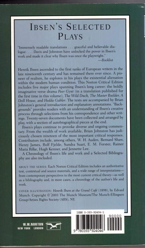 Ibsen'S Selected Plays: A Norton Critical Edition (Norton Critical Editions),New