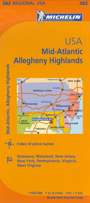 Michelin Usa: Midatlantic, Allegheny Highlands Map 582 (Maps/Regional (Michelin)),New