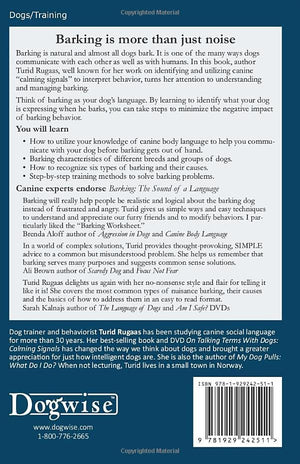 Barking: The Sound of the Language (Dogwise Training Manual),Used