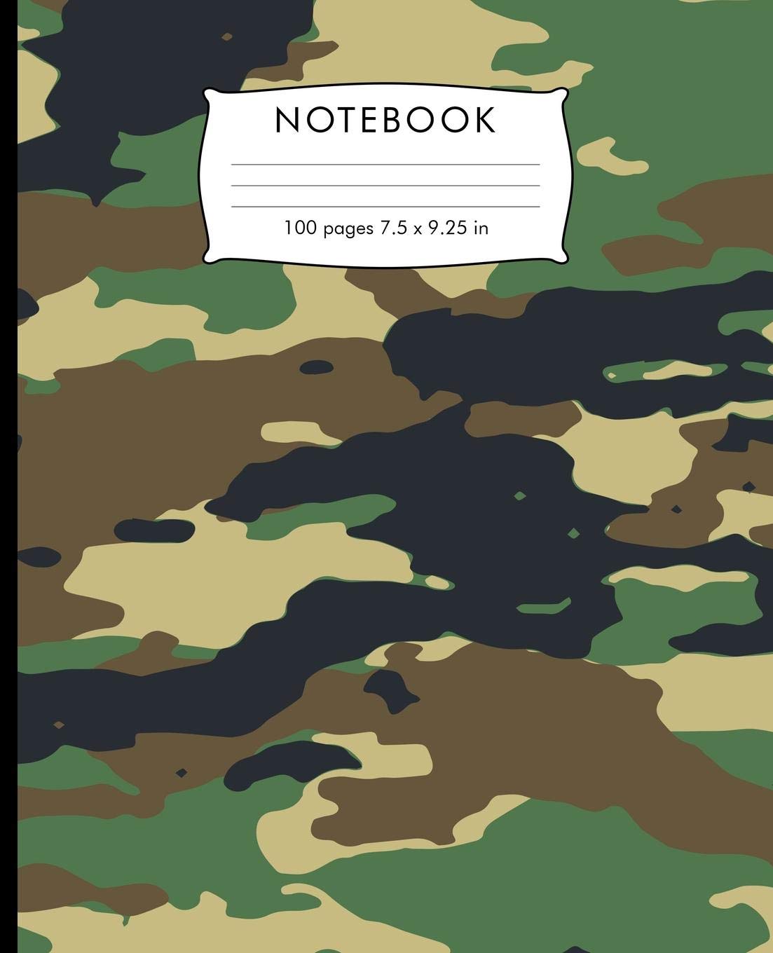 Notebook: Camo pattern Hand Writing Paper. 100 pages handwriting book 7.5 x 9.25 inches for practice writing.,Used