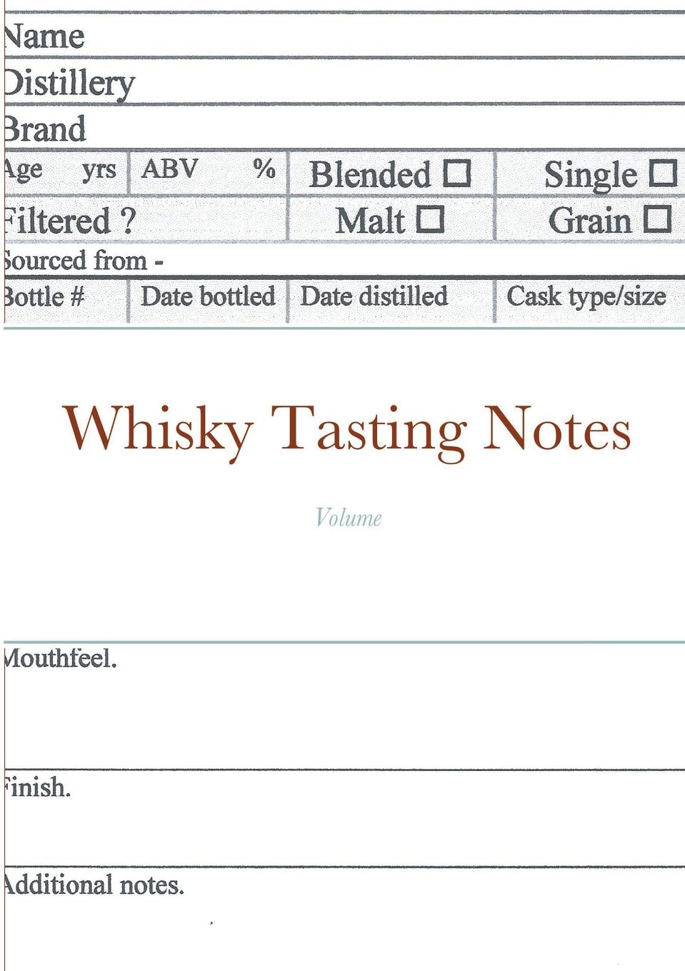 Whisky Tasting Notes,Used