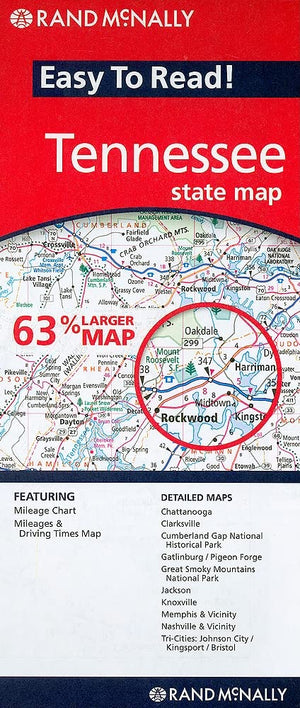 Easy To Read: Tennessee State Map,Used