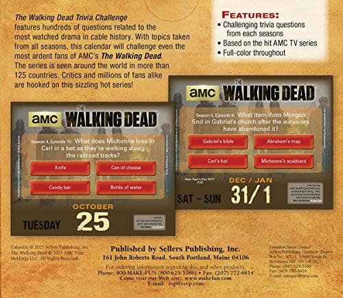 Walking Dead Trivia 2016 Boxed/Daily Calendar,Used