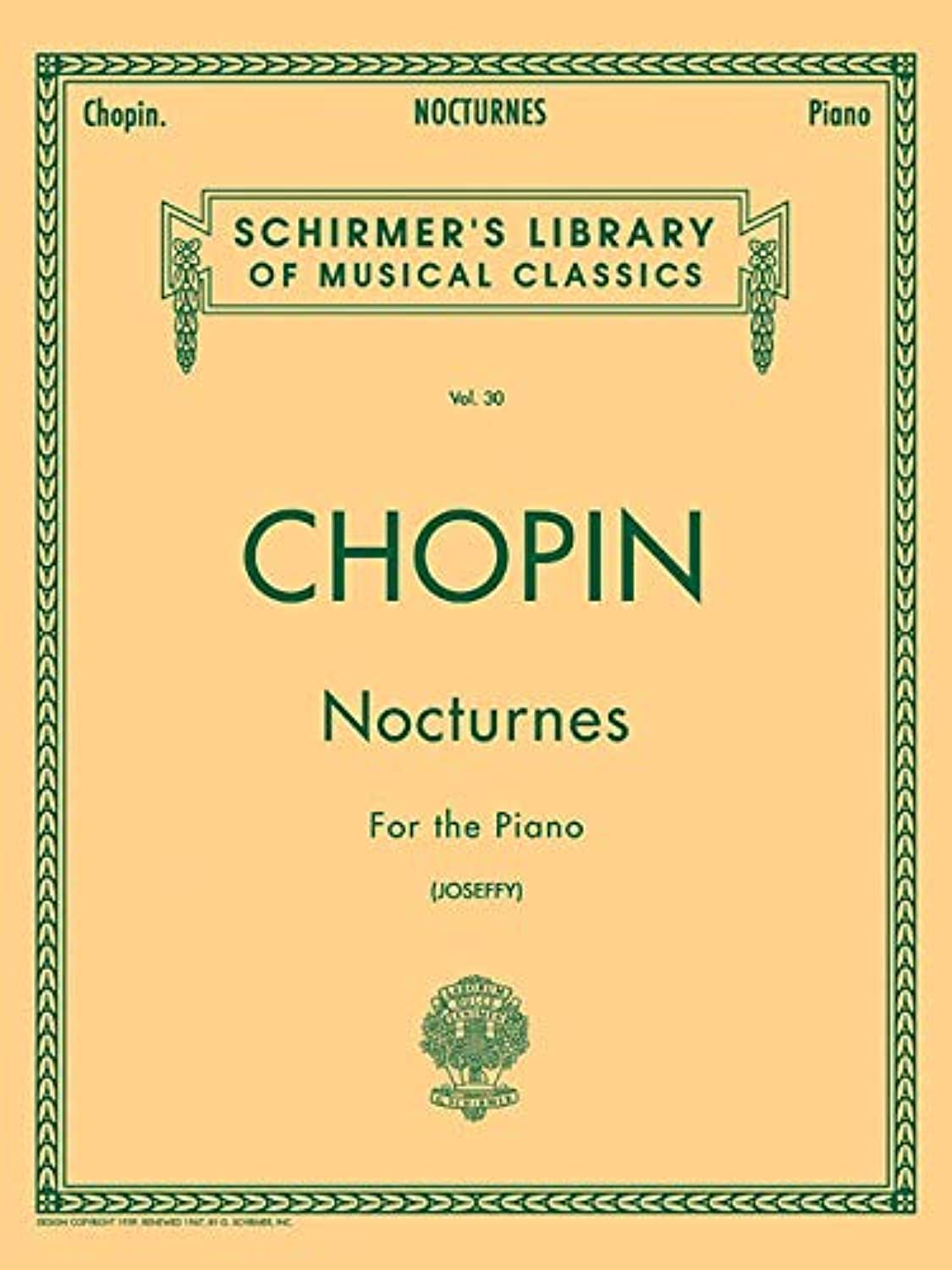 Nocturnes For The Piano (Schirmer'S Library Of Musical Classics, Vol. 30)-used