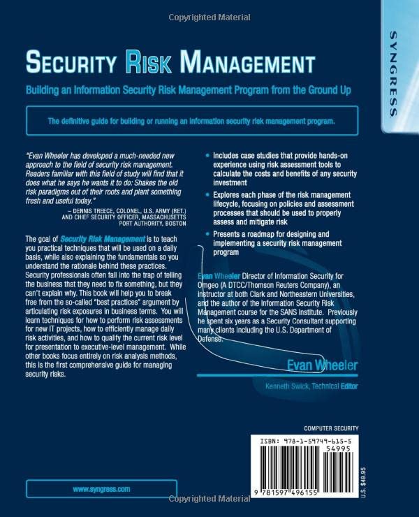 Security Risk Management: Building an Information Security Risk Management Program from the Ground Up,New