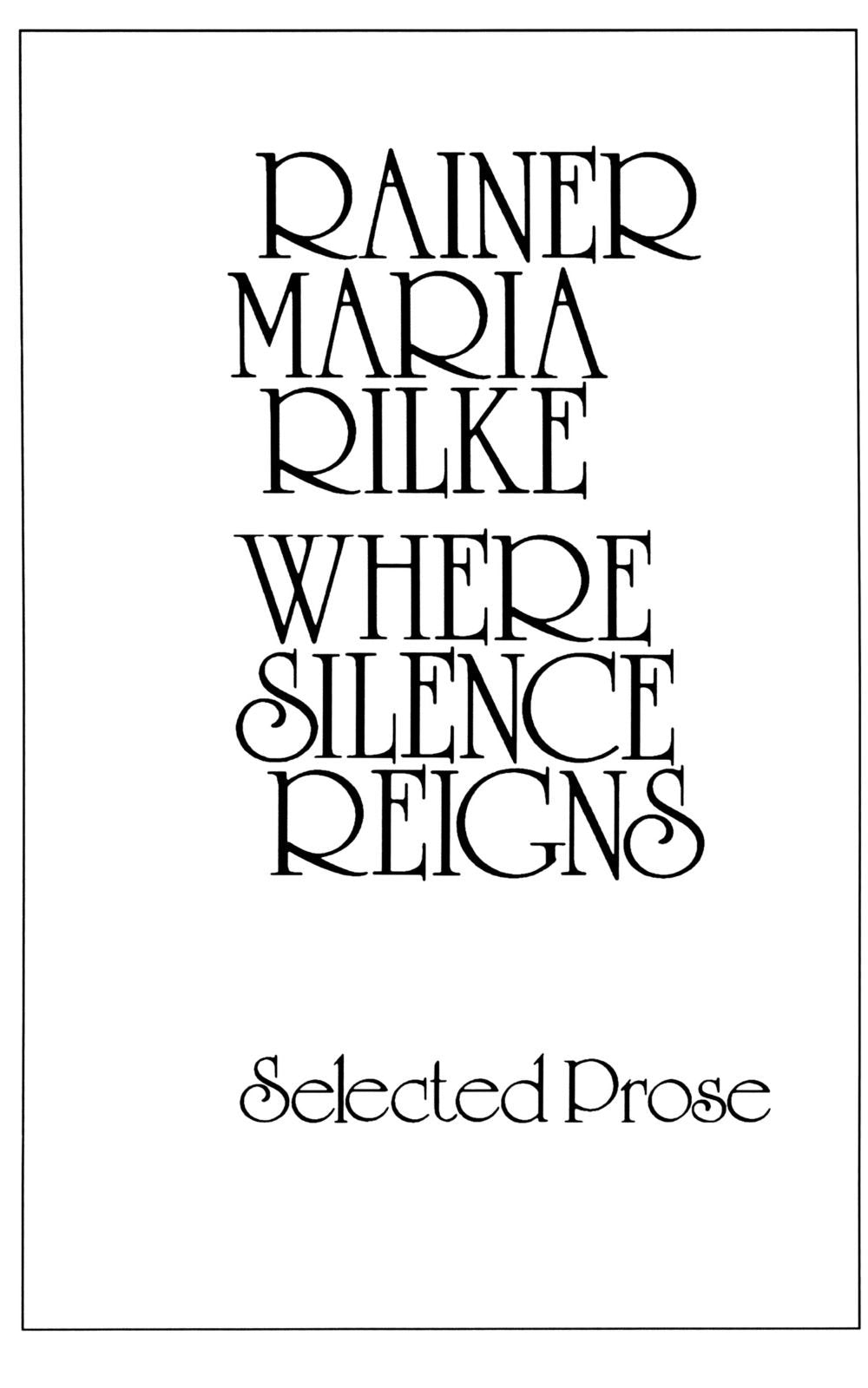 Where Silence Reigns (New Directions Paperbook)