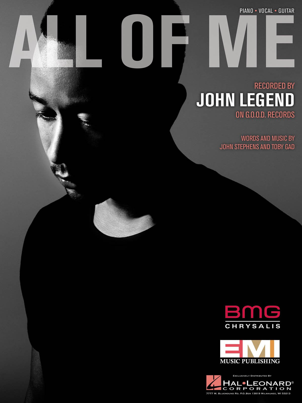 John Legend  All Of Me  Sheet Music Single,Used