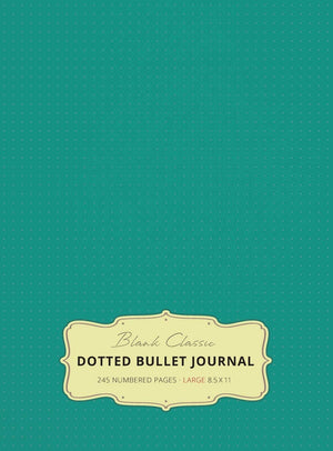 Large 8.5 x 11 Dotted Bullet Journal (Teal #7) Hardcover  245 Numbered Pages,Used