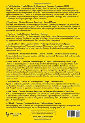 Tasora Books Customer Experience Management Book: Design, Integrate, Measure, Lead Strategies