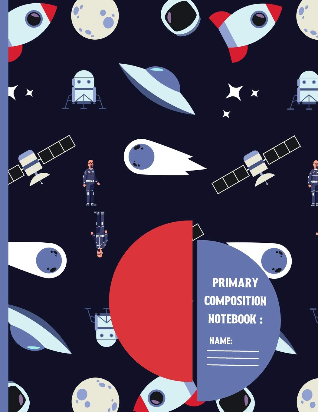 Primary Composition Notebook: Black Russian space satellite cute & elegant Story Paper to write in.,Used