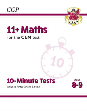 New 11+ CEM 10Minute Tests: Maths  Ages 89 (with Online Edition) (CGP 11+ CEM),Used