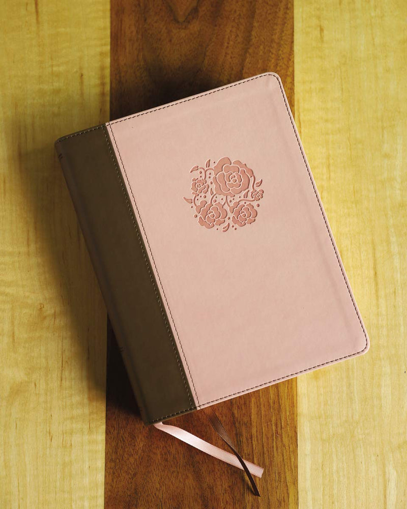 NIV, Journal the Word Bible for Women, Leathersoft, Brown/Pink, Red Letter, Comfort Print: 500+ Prompts to Encourage Journaling ,New