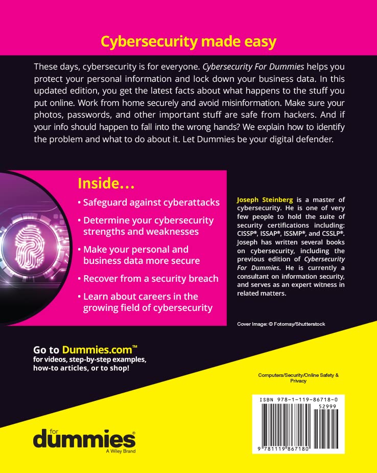 Cybersecurity For Dummies (For Dummies (Computer/Tech)),Used