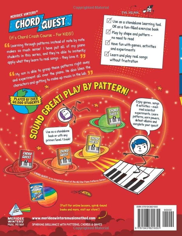 Chord Quest Powerful Piano Lessons Level 1: Easy Keyboard Patterns for Beginner Kids (Meridee Winters Chord Quest),Used