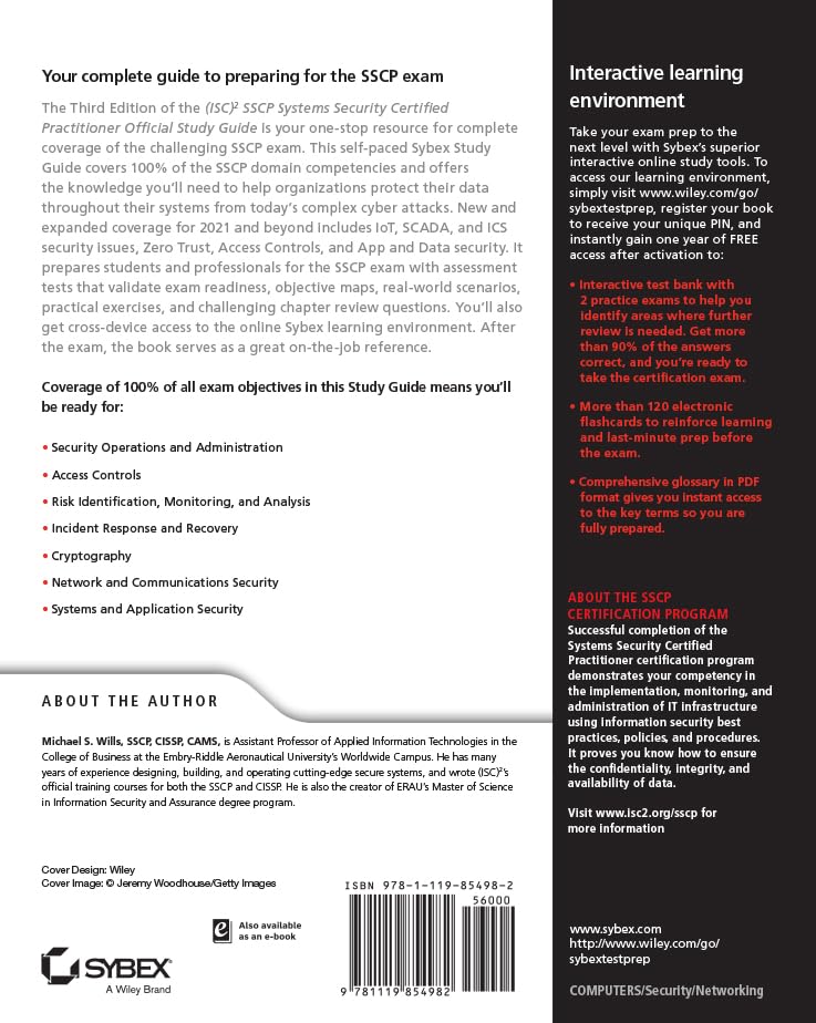 (ISC)2 SSCP Systems Security Certified Practitioner Official Study Guide (Sybex Study Guide),Used